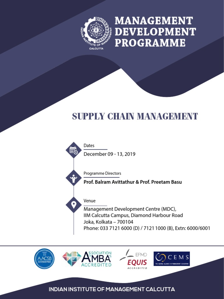 Supply Chain Management Program at IIM Calcutta | PDF | Supply Chain ...