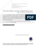  Friction Stir Welding of Austenitic NiTi