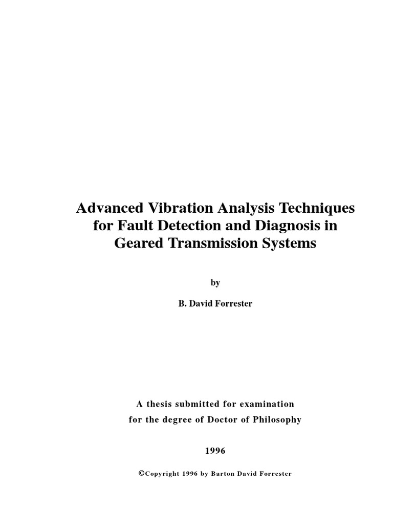 Advanced Vibration Analysis Techniques PDF Gear Transmission (Mechanics)