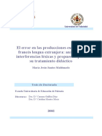 El Error en Las Producciones Escritas de Frances Lengua Extranjera Analisis de Interferencias Lexicas y Propuestas para Su Tratamiento Didactico 0