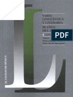 Varia Lingüística y Literaria 50 Años Del CEL I. Lingüística