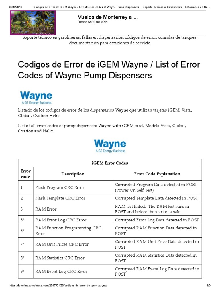 Wayne iGEM Pump Error Codes Guide | PDF | Random Access Memory | Point ...