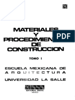 Materiales y Procedimientos de Construcción (Tomo I) - Escuela Mexicana de Arquitectura - 1ra Edición PDF