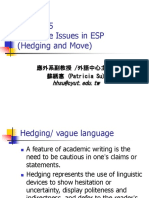 Chap.5 Language Issues in ESP (Hedging and Move) )