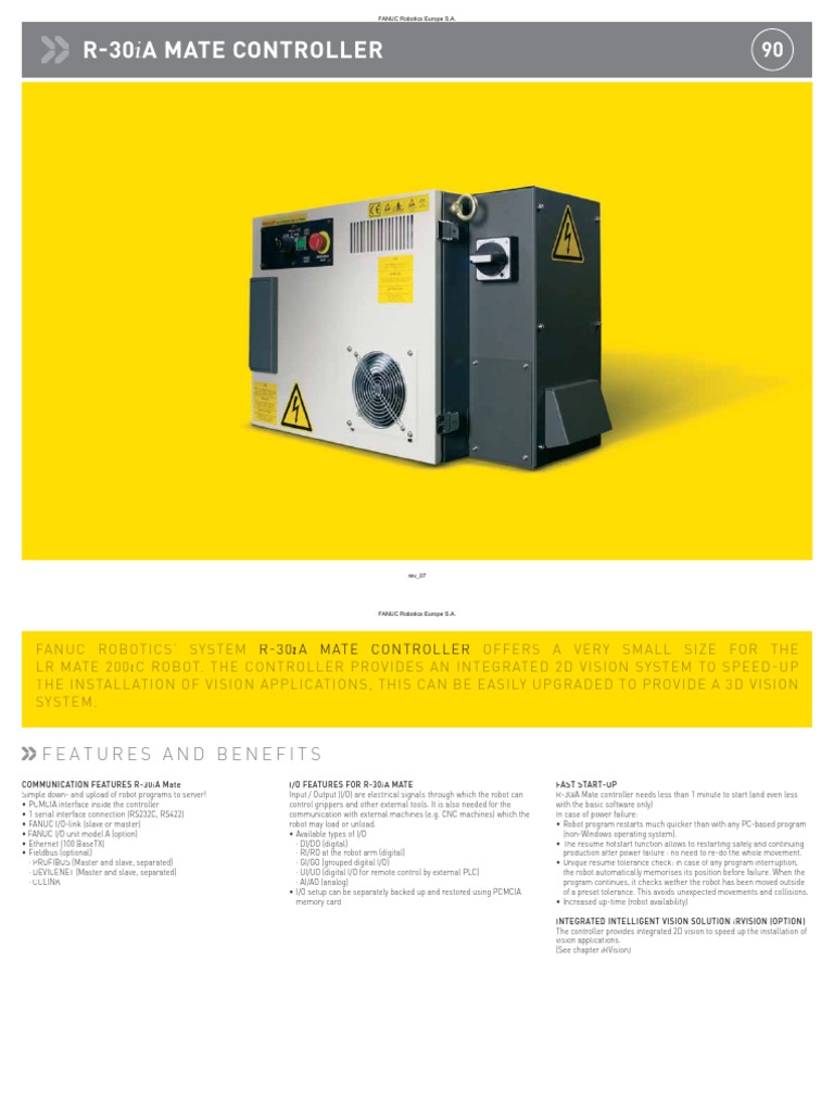 1541 Fanuc R 30ia Mate Vezerlo Adatlap PDF | PDF | Embedded System | Robot