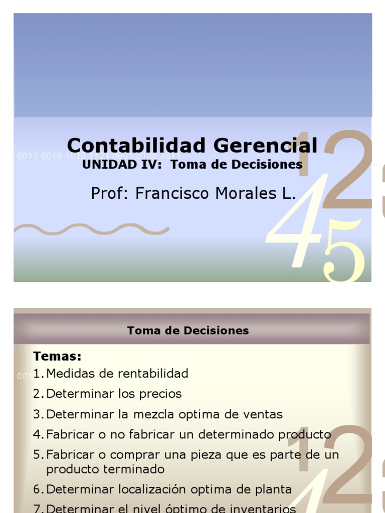 Toma de Decisiones en Contabilidad Gerencial | PDF | Ciencias ...