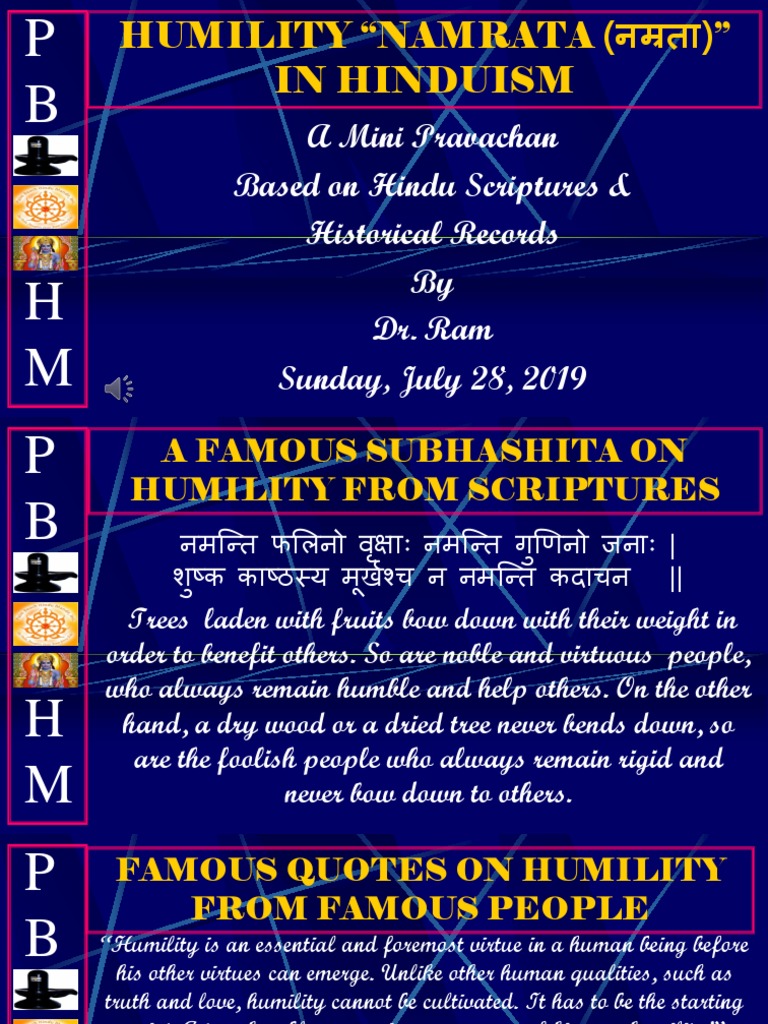 Humility in Hinduism: A Core Virtue | PDF | Humility | Virtue