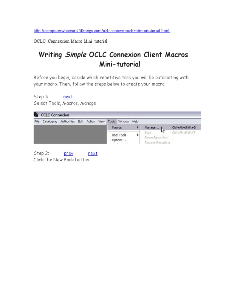 OCLC Connexion Macro Creation Guide | PDF | Macro (Computer Science ...