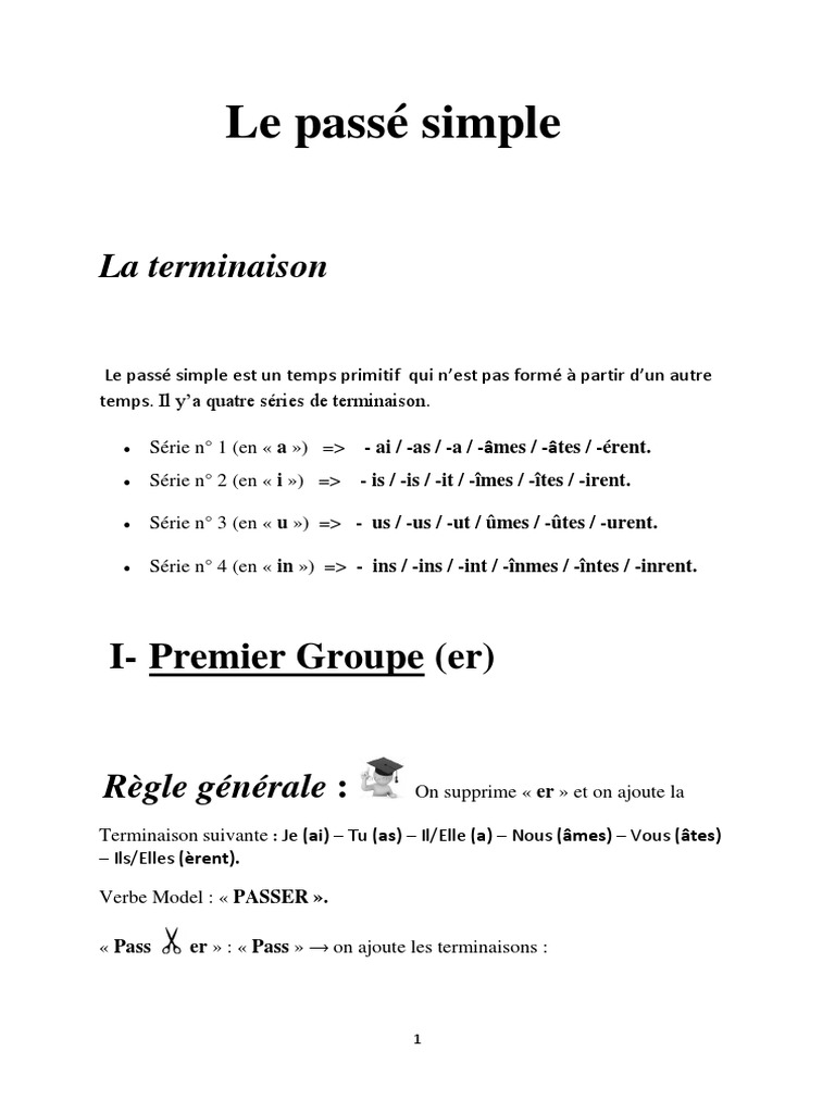 Le Verbe Paraître Au Passé Simple Le Passé Simple Professionnelle | PDF | Linguistique | Philologie