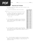 Linear Regression Stat Edit Worksheet PDF