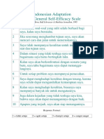 Indonesian Adaptation of The General Self-Efficacy Scale