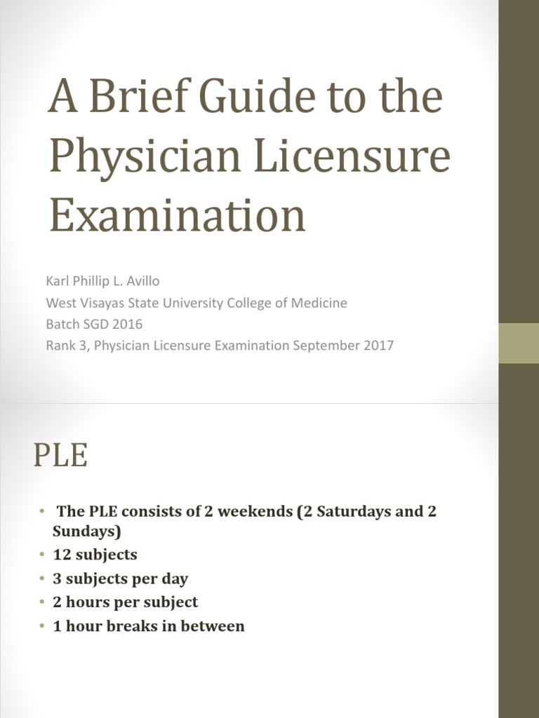 A Brief Guide To The Physician Licensure Examination | PDF | United ...
