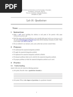 Lab 10. Quadrature: Name: 1 Instructions