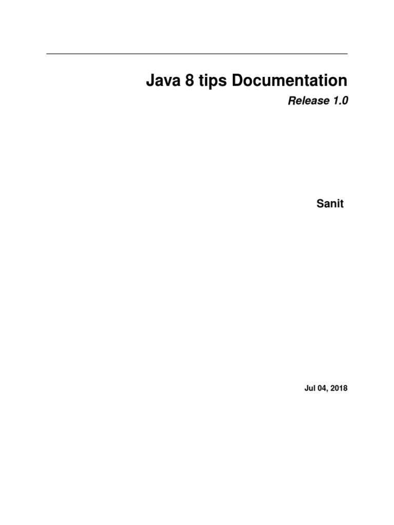 Java 8 Tips Documentation | PDF | Anonymous Function | Method (Computer ...