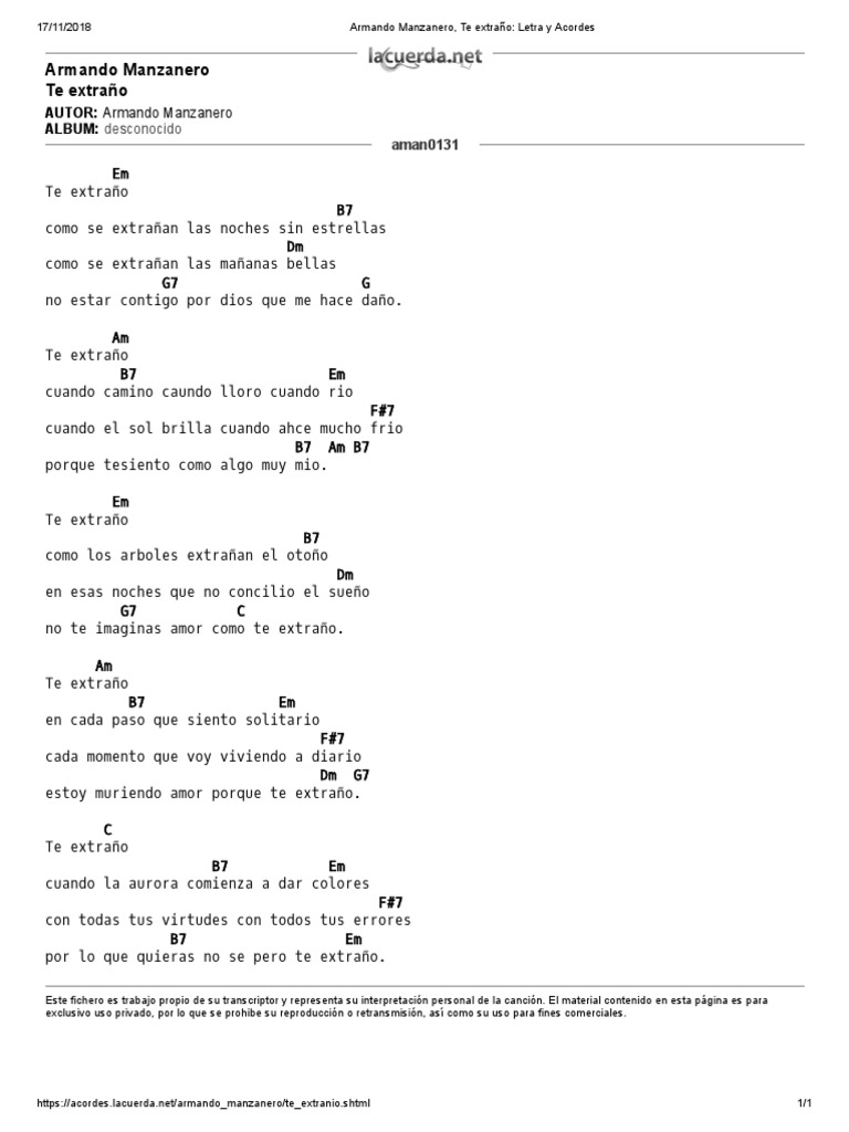 Letra y acordes de 