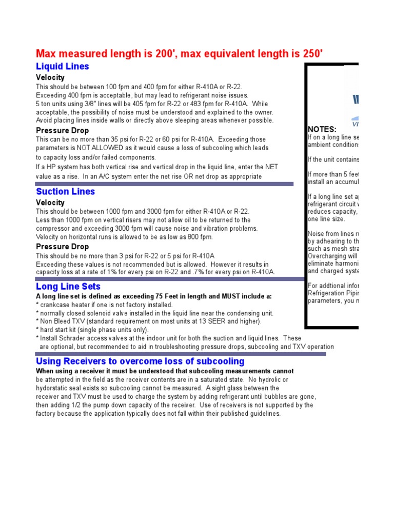 Refrigerant Line Sizing Guidelines | PDF | Heating, Ventilating, And ...