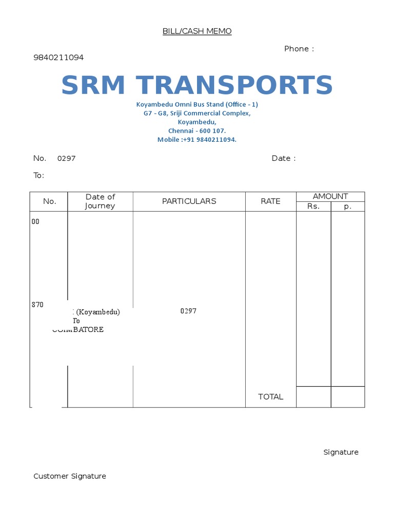 Travel Bill PDF