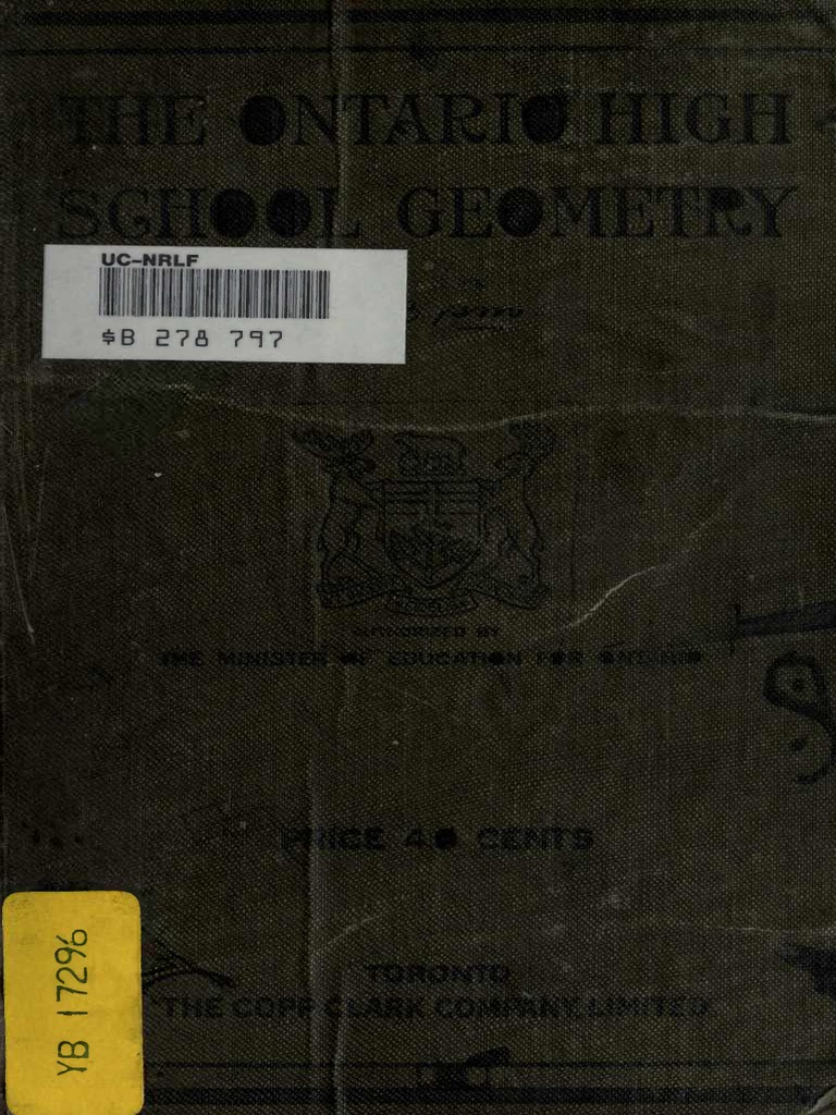 The Ontario High School Geometry Theoretical by Mcdougall | PDF