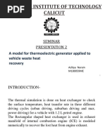 Seminar Presentation 2: A Model For Thermoelectric Generator Applied To Vehicle Waste Heat Recovery