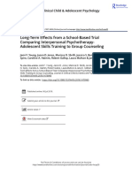 Long-Term Effects From A School-Based Trial Comparing Interpersonal Psychotherapy-Adolescent Skills Training To Group Counseling