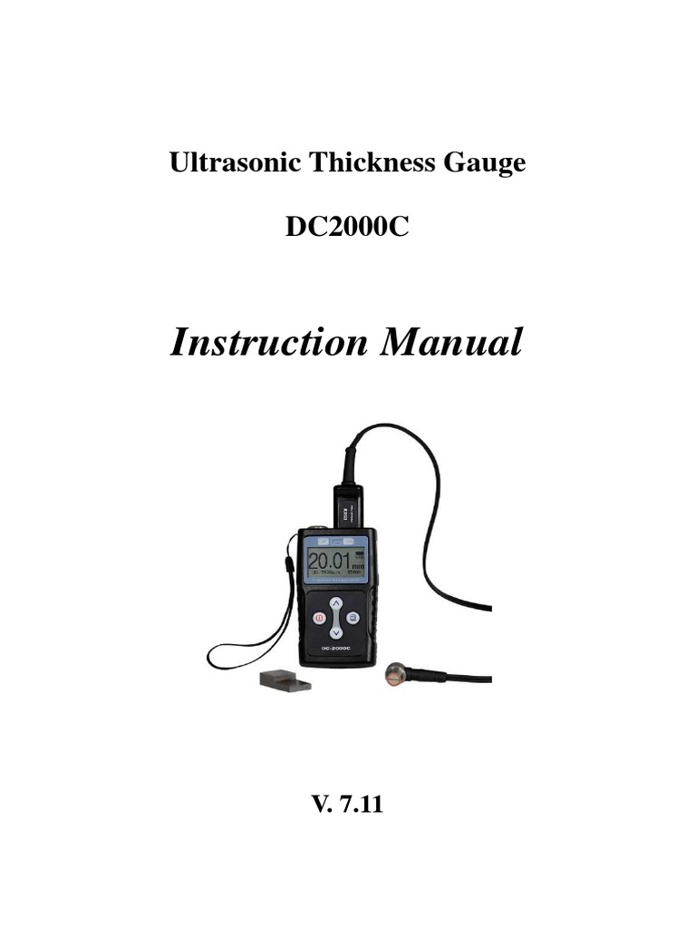 Operation and Measurement Instructions for the DC2000C Ultrasonic
