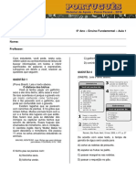 Aula 1 Portugues 6 Ano Versaoaluno PDF