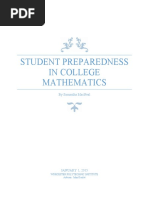 Student Preparedness in College Mathematics: by Samantha Macneal