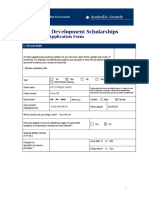 Australian Development Scholarships: 2012 Intake Application Form
