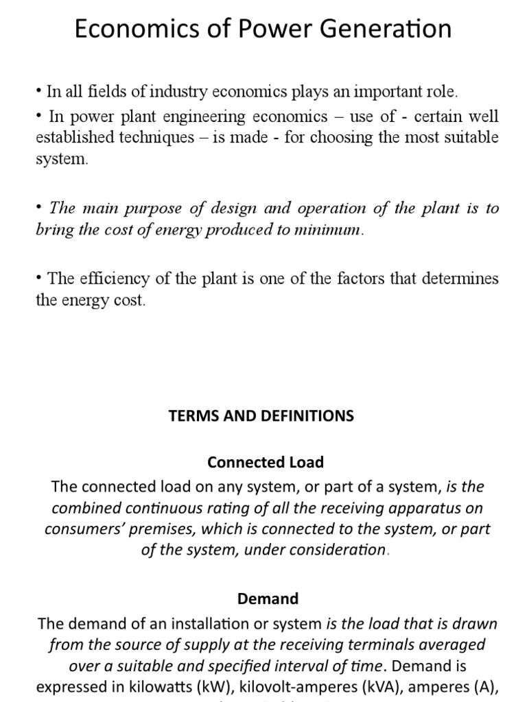 2 Economics of Power Generation | PDF | Depreciation | Energy And Resource