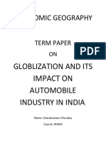 Globlization and Its Impact On Automobile Industry in India.