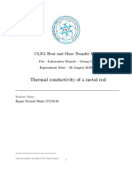 Heat and Mass Transfer - Thermal Conductivity of Metal Rod