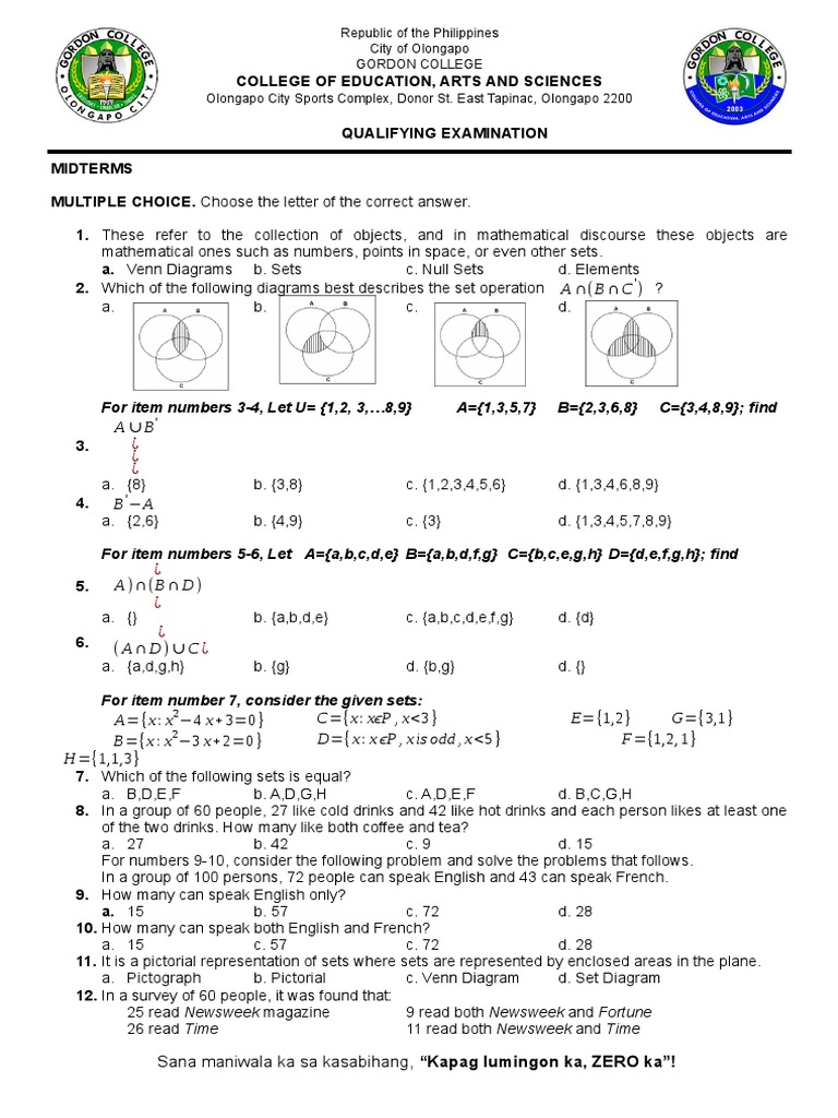 Set Theory Qualifying Exam | PDF | Syntax (Logic) | Logical Expressions