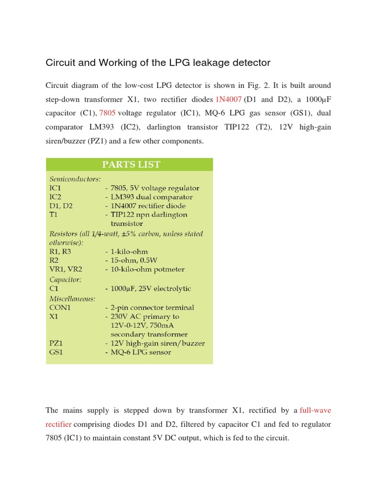 LPG Gas Leakage Detector PDF