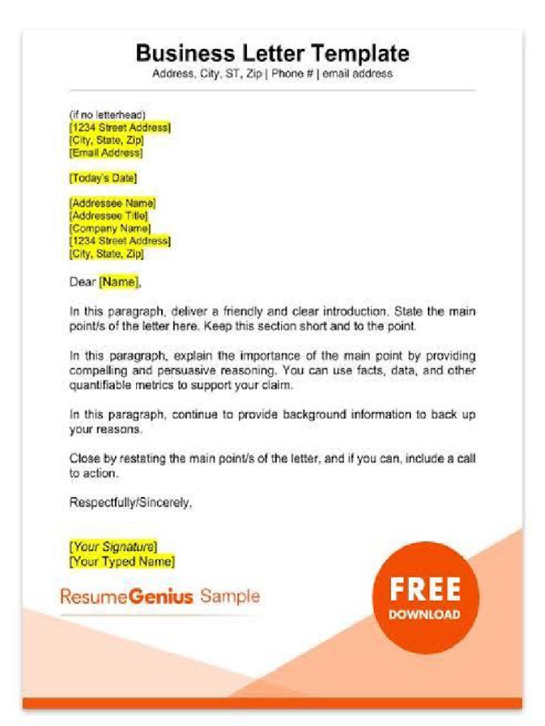 Business Letter Template | PDF