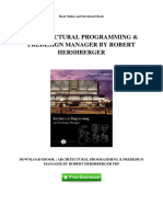 Architectural Programming Predesign Manager by Robert Hershberger PDF