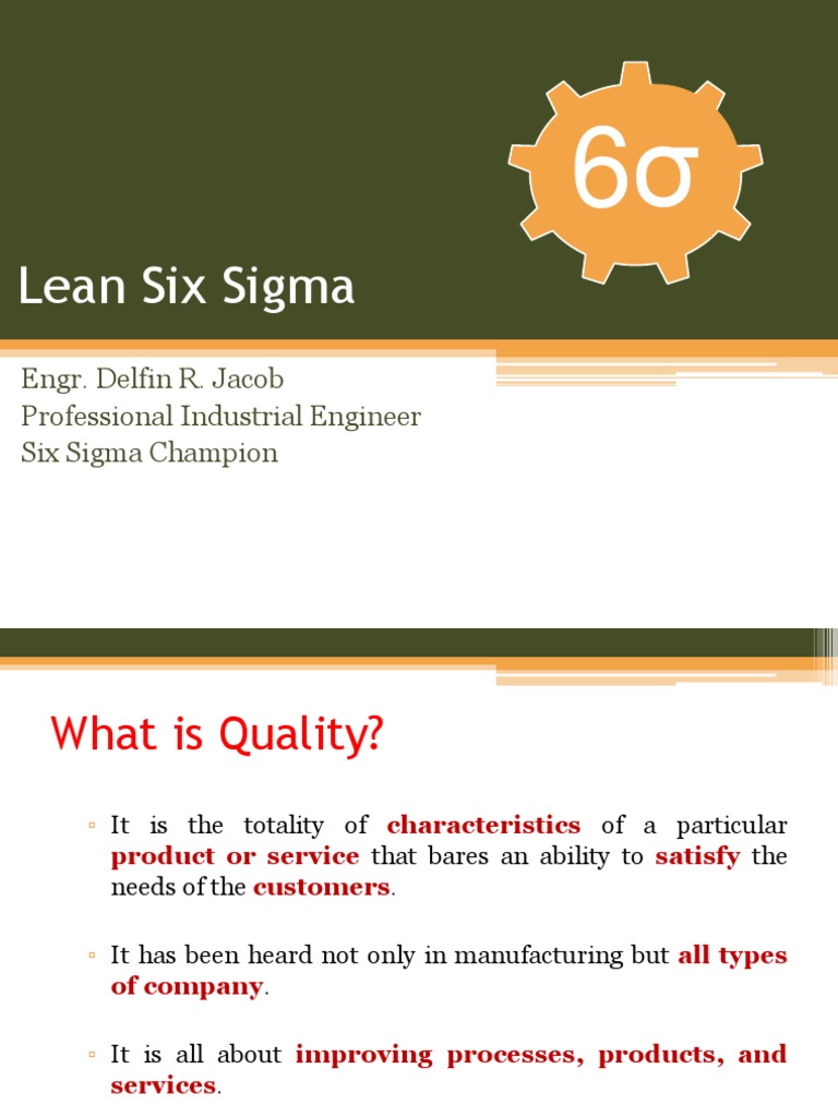Introduction to Lean Six Sigma | PDF | Six Sigma | Lean Manufacturing