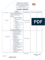 Class Target: Prepared By: Merlyn F. Juarez Teacher Noted By: Kharyn B. Ajesta School Principal I