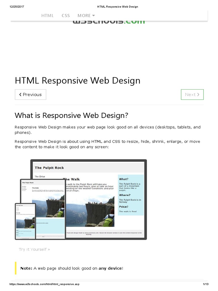 HTML Responsive Web Design | PDF | Responsive Web Design | Web Design