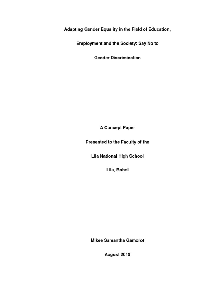 Gender Equality in Education & Work | PDF | Sexism | Gender Role