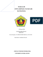 Makalah Rasa Cinta Kepada Tanah Air Dan Bangsa: Di Susun Oleh Laila Ramadhini Hastuti 201851235