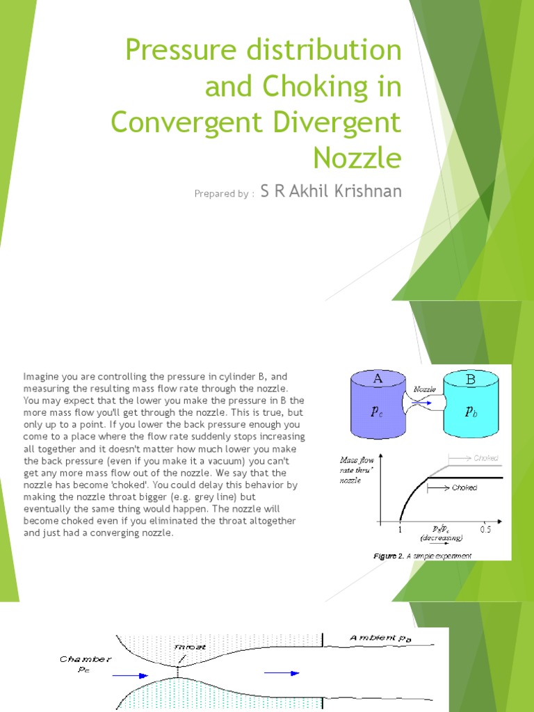 Pressure Distribution and Choking in Convergent Divergent Nozzle PDF