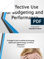 Effective Use of Budgeting and Performance: Sheenalyn B. Mouan