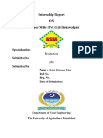 Internship Report ON Asia Ghee Mills (PVT) LTD Bahawalpur: Specialization Production Submitted To Submitted by