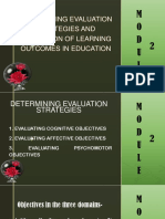 Determining Evaluation Strategies and Evaluation of Learning Outcomes in Education