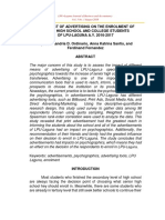 The Impact of Advertising On The Enrolment of Senior High School and College Students of Lpu Laguna PDF