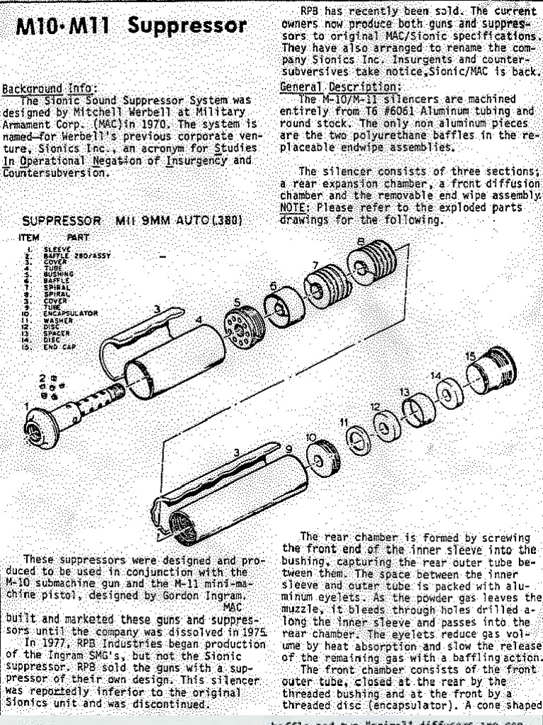 Firearms Silencers Ingram Mac10 11 Silencer PDF