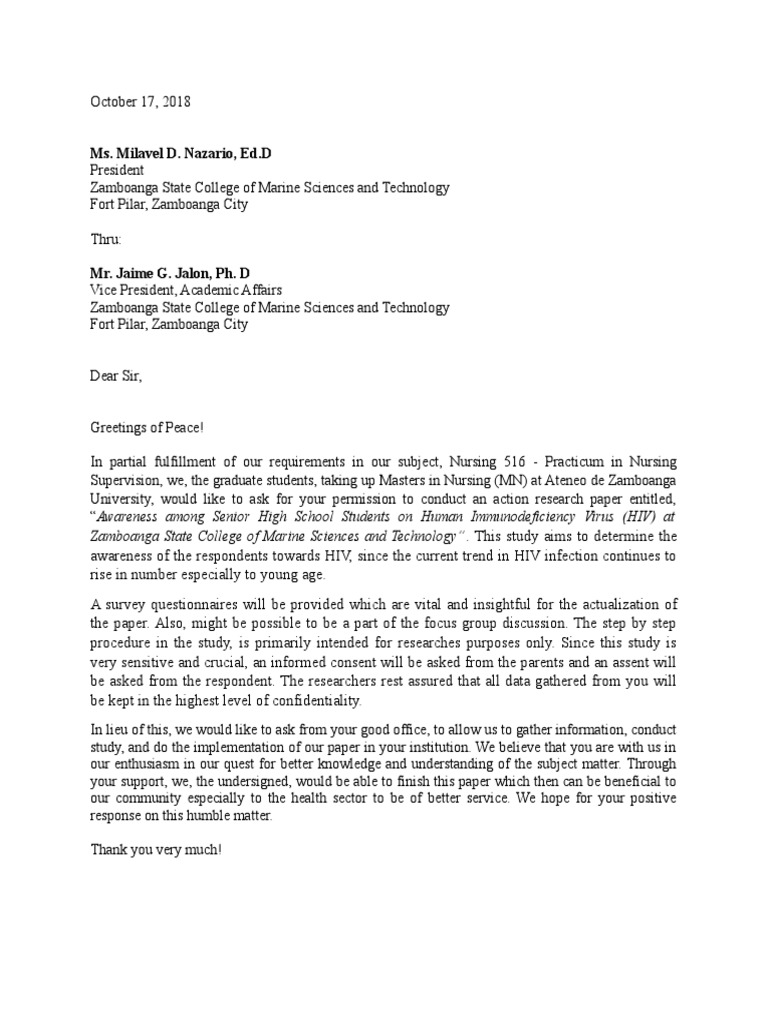 Letter and Consent | PDF | Hiv/Aids | Hiv