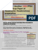 1000 PPSC Solved Mcqs Paper of Headmaster Headmistress Preparation