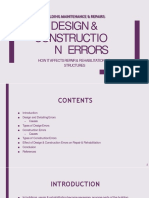 Design & Constructio N Errors: Building Maintenance & Repairs