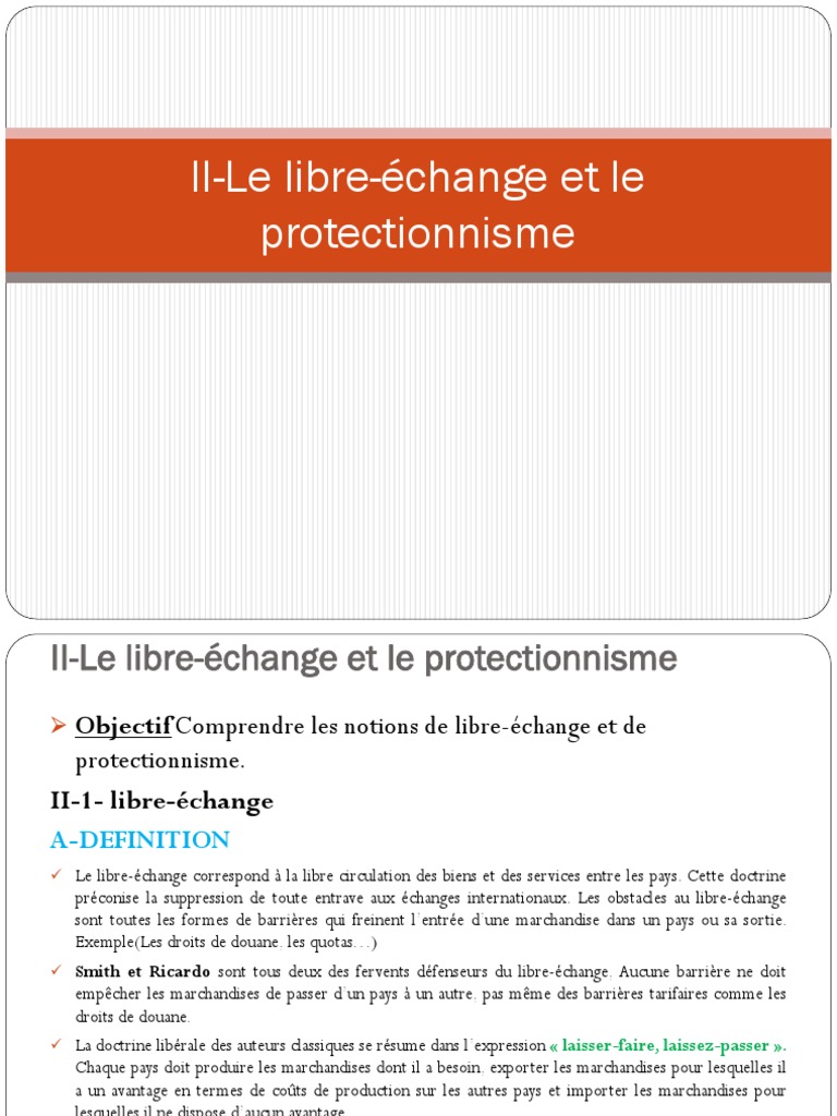 III-Le libre-échange et le protectionnisme.pptx | Libre-échange ...